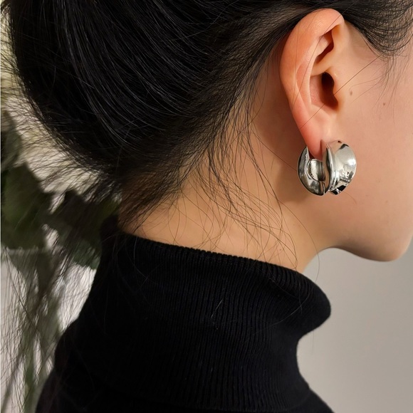 Chunky Hoops Earrings - Picture 2 of 11